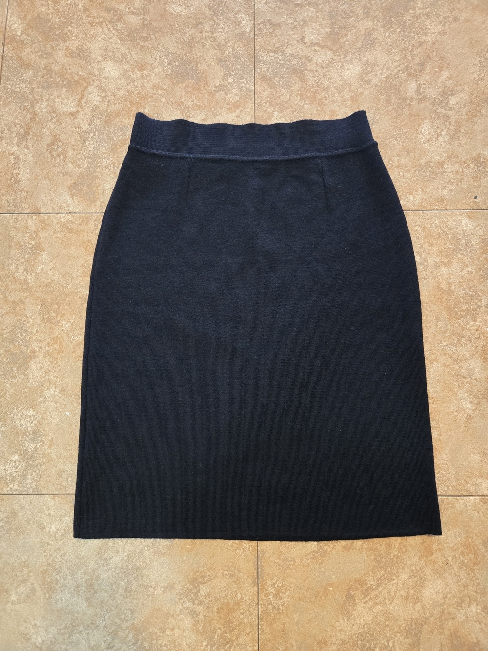 The Territory Ahead Women's Size M 100% Wool Knit Pencil Midi Skirt Black
